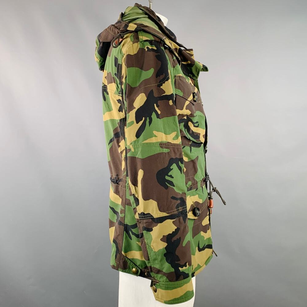 POLO by RALPH LAUREN Size L Green Brown Beige Camouflage Utilitarian Hooded Coat - Picture 2 of 8